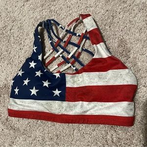 BornPrimitive American 🇺🇸 Flag bra w/ awesome straps!